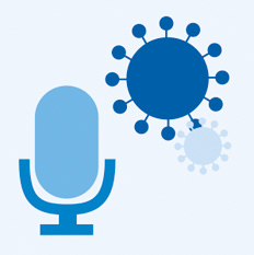 Symbole Mikrofon und Viren